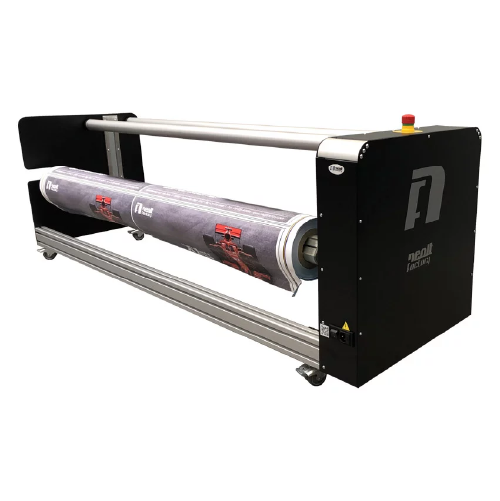 Neolt Model 1 roll unwinder-rewinder for precise media management in print workflows.